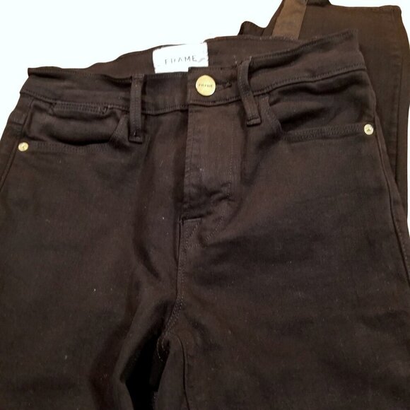 NWOT Frame for Anthropologie Le kinny Jean in Black Size: 25 - Picture 11 of 16